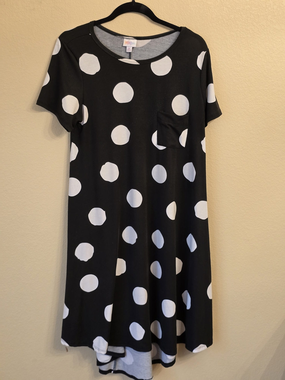 LuLaRoe Carley Black and White Polka Dot High-Low Dress Size Medium